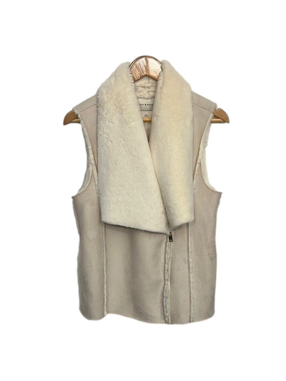 Lucky Brand Beige faux Shearling Vest